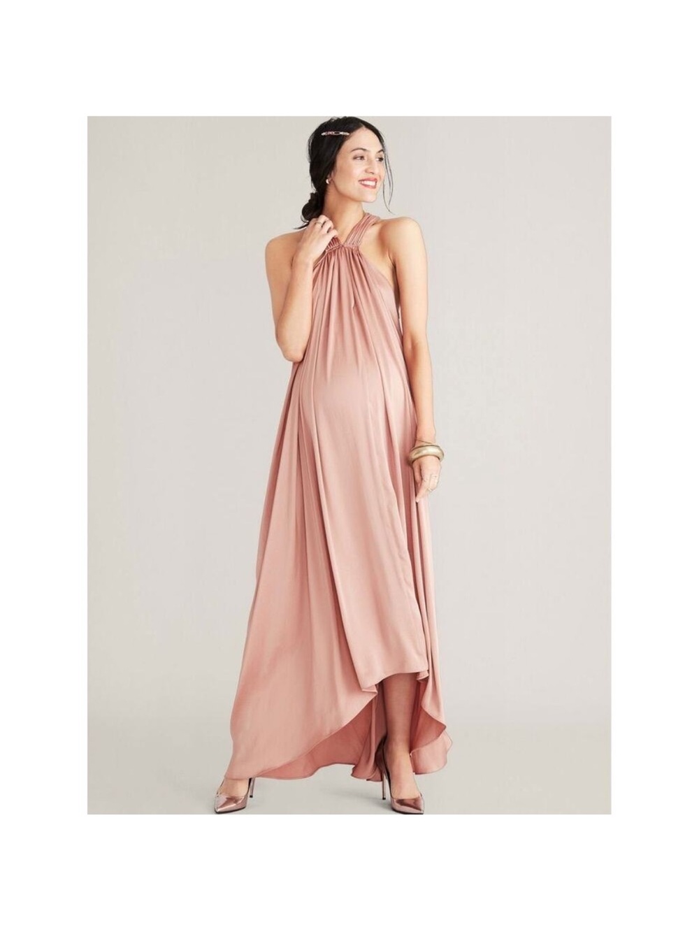 Hatch maternity high neck maxi dress